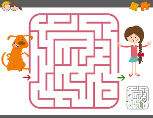Image showing maze game with girl and dog