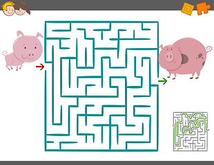 Image showing maze leisure game with pigs