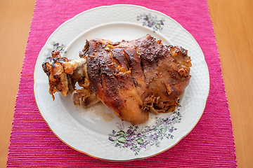 Image showing Roasted pork knuckle, traditional food