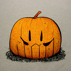 Image showing Halloween pumpkin angry cartoon character concept of monsters an