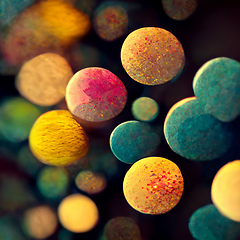 Image showing Abstract colorful background surface. Fantastic foam with sphere