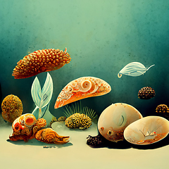 Image showing Underwater background with various sea views. Underwater scene. 