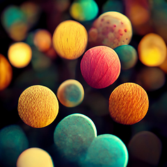 Image showing Abstract colorful background surface. Fantastic foam with sphere