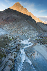 Image showing Hiking on glacier in Alps