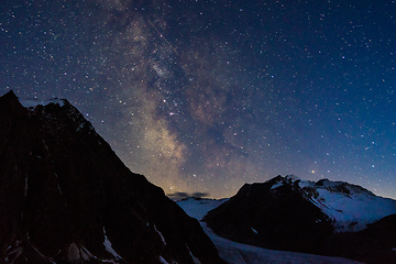 Image showing Milky Way over mountains in Alps region