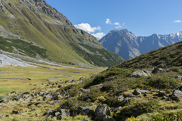 Image showing Trekking in Alps summer vacation