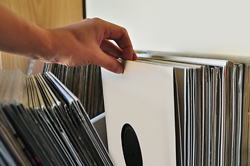 Image showing browsing vinyl records