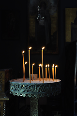 Image showing candle stand in orthodox church