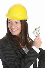 Image showing businesswoman with earnings 