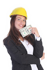 Image showing businesswoman with earnings 