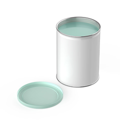 Image showing Metal can with turquoise paint