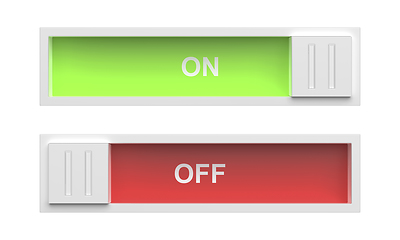 Image showing On and off sliding toggle buttons