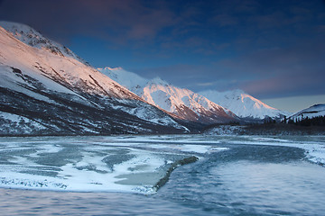 Image showing Sunset Colors At Rainbow Ridge, Alaska Range