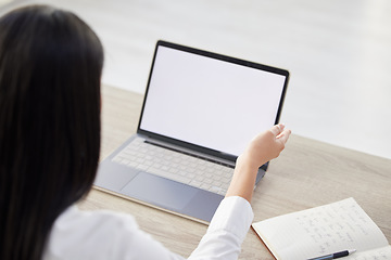 Image showing Above of unknown mixed race hiring manger typing on laptop in office CEO sitting alone and using technology, paperwork to search for applicant for job opening, vacancy, office opportunity. Hr boss