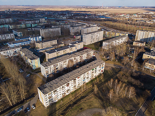 Image showing Aerial view of a Zarinsk town in summer landscape