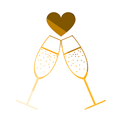 Image showing Champagne Glass With Heart Icon