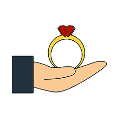Image showing Hand Present Heart Ring Icon