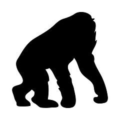 Image showing Chimpanzee Ape Silhouette