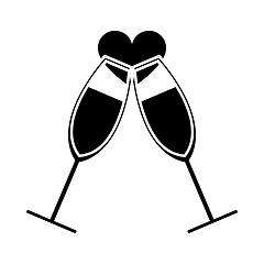 Image showing Champagne Glass With Heart Icon