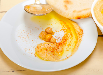 Image showing Hummus with pita bread