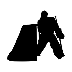 Image showing Hockey Player Silhouette