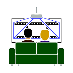 Image showing Cinema Sofa Icon