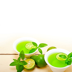 Image showing mint infusion tea tisane with lime