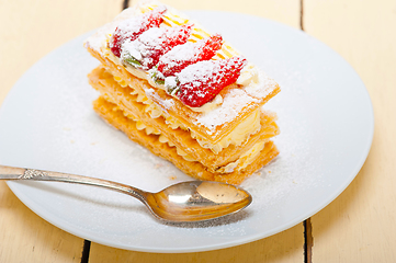 Image showing napoleon strawberry cake dessert