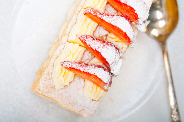 Image showing napoleon strawberry cake dessert