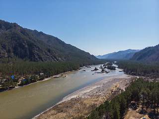 Image showing Aerial view of Katun river