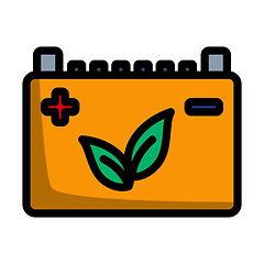 Image showing Car Battery With Leaf Icon