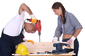 Image showing construction workers at work 