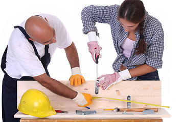 Image showing construction workers at work