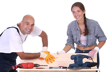 Image showing construction workers at work 