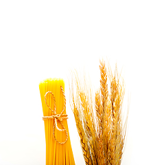 Image showing organic Raw italian pasta and durum wheat