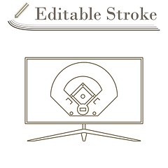 Image showing Baseball Tv Translation Icon