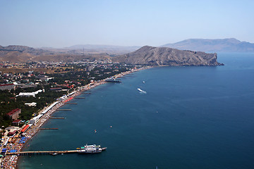 Image showing View on Quay of the resort city. Sudak. Crimea. Ukraine.
