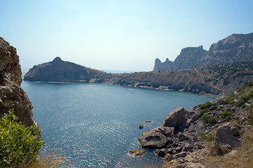 Image showing Mountains, sea, sky. Ukraine. Southern coast of Crimea. 