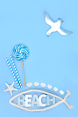 Image showing Summer Holiday Beach Sign and Symbols