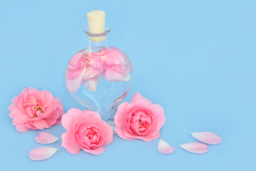 Image showing Rosewater for Skincare in Heart Shaped Bottle