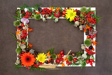 Image showing Autumn Fall Samhain Harvest Festival Background Border