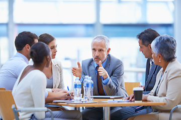 Image showing Ceo, teamwork and planning with business people in meeting for coaching, mentor and strategy. Corporate, leadership and project management with employees in office for boss, training and director