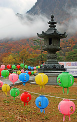 Image showing Lanterns at temple