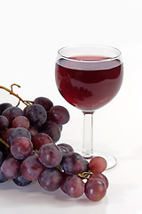 Image showing Glass of red wine