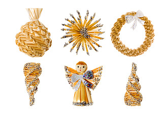Image showing Straw Christmas Decorations