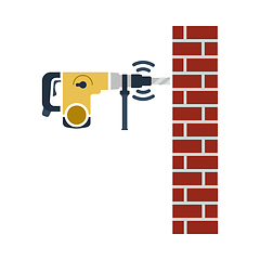 Image showing Icon Of Perforator Drilling Wall