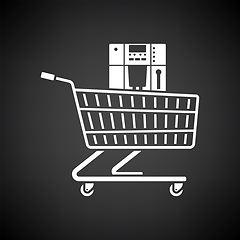 Image showing Shopping Cart With Cofee Machine Icon