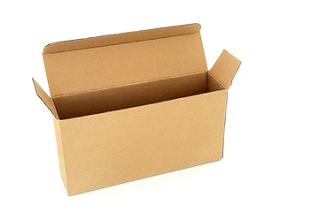 Image showing Slimline Brown Cardboard Rectangular Shape Box