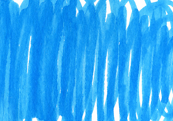 Image showing Abstract bright blue and white hand drawn background 