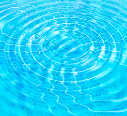 Image showing Blue abstract background with water ripples and bubbles